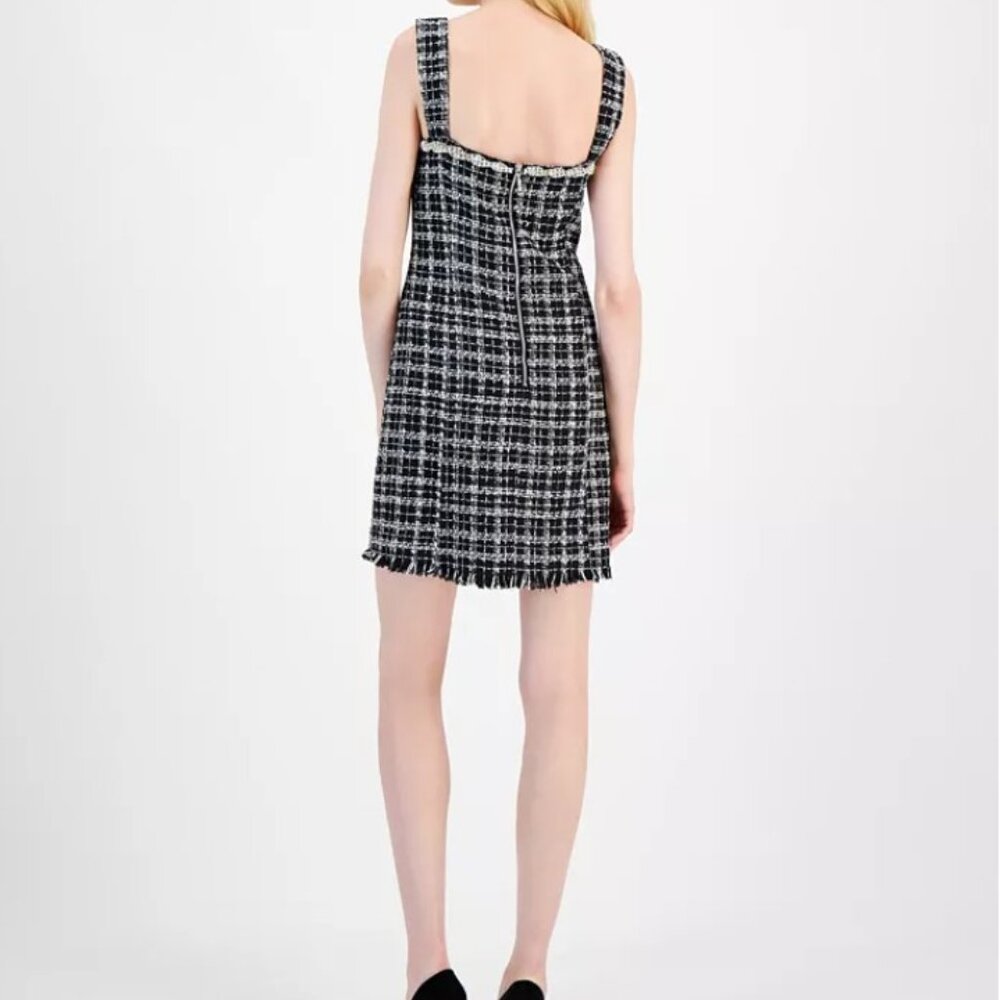Tahari ASL Rhinestone Embellished Boucle Dress - Picture 3 of 3